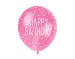 Ballonnen Happy Birthday Stippen 30cm 5st -Feestspullen Winkel ballonnen happy birthday stippen 30cm 5st 3