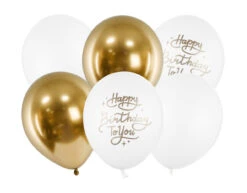 Ballonnen Happy Birthday To You Goud 30cm 6st