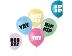 Ballonnen Hip Hip Hooray 33cm 6st