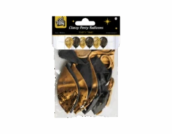 Ballonnen Party Time Goud Zwart 30cm 6st -Feestspullen Winkel ballonnen party time goud zwart 30cm 6st 2