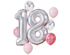 Ballonnen Set 18 Jaar Confetti 2 Delig