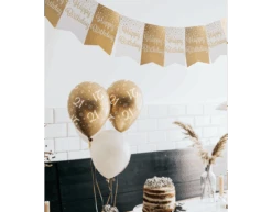 Banner 16 Jaar Goud Wit 6m -Feestspullen Winkel banner 16 jaar goud wit 6m 1