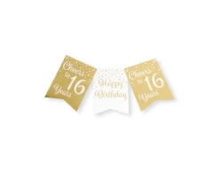 Banner 16 Jaar Goud Wit 6m