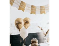 Banner 25 Jaar Goud Wit 6m -Feestspullen Winkel banner 25 jaar goud wit 6m 1