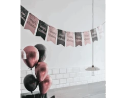 Banner 30 Jaar Roze Zwart 6m -Feestspullen Winkel banner 30 jaar roze zwart 6m 1