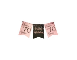 Banner 70 Jaar Roze Zwart 6m