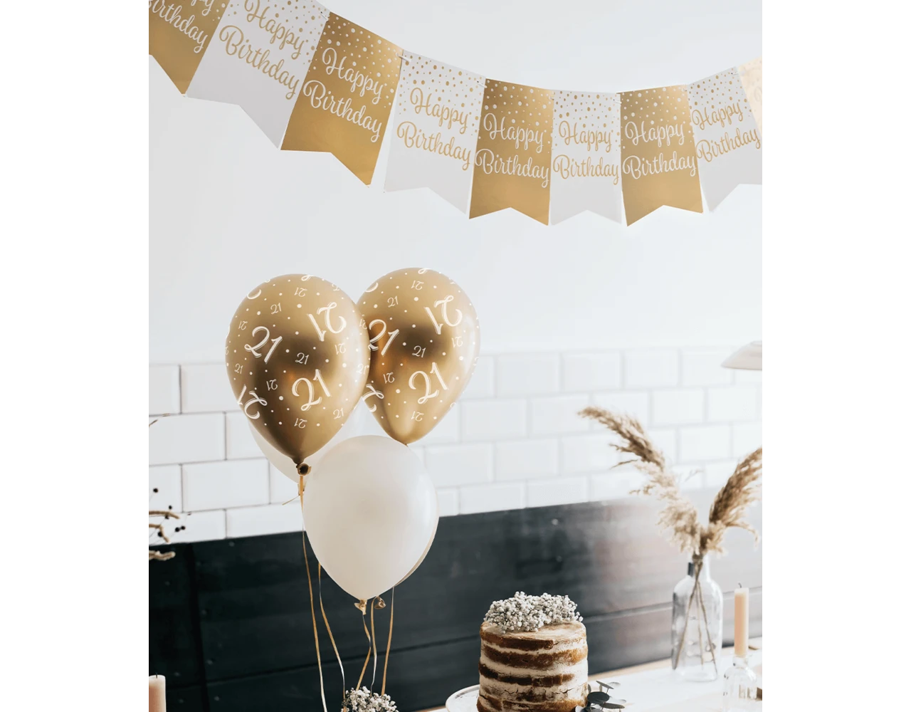 Banner Congrats Goud Wit 6m 2 Banner Congrats Goud Wit 6m - Afbeelding 2