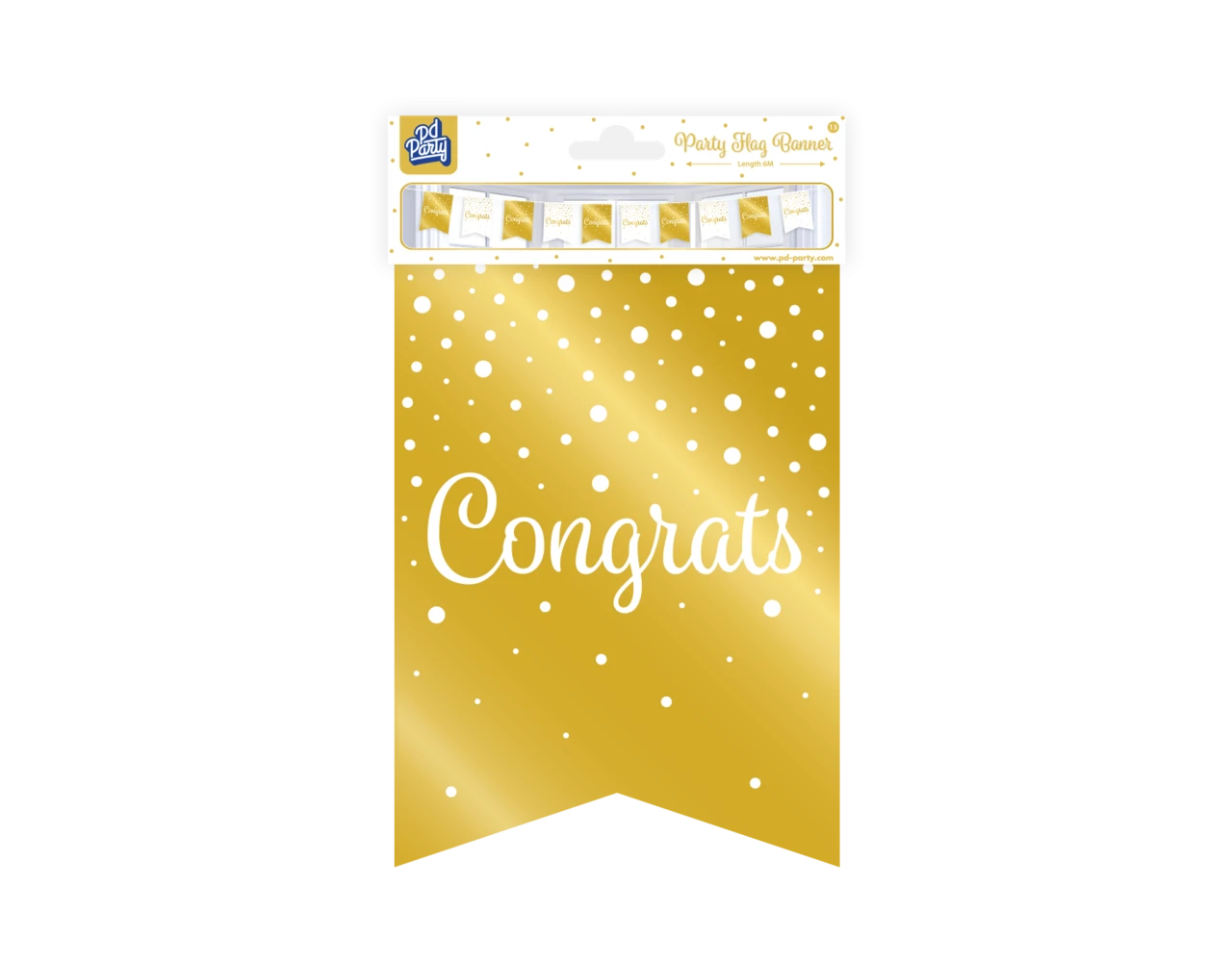 Banner Congrats Goud Wit 6m 3 Banner Congrats Goud Wit 6m - Afbeelding 3