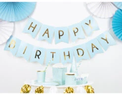 Banner Happy Birthday Lichtblauw 1,75m -Feestspullen Winkel banner happy birthday lichtblauw 175m 2