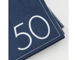 Blauwe Servetten 50 Jaar 16,5cm 16st -Feestspullen Winkel blauwe servetten 50 jaar 165cm 16st 2