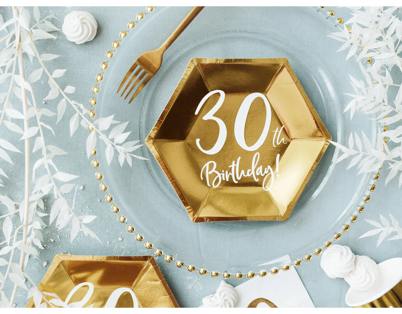 Borden 30 Jaar Goud 20cm 6st 2 Borden 30 Jaar Goud 20cm 6st - Afbeelding 2