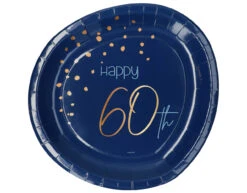 Borden 60 Jaar Blauw 23cm 8st