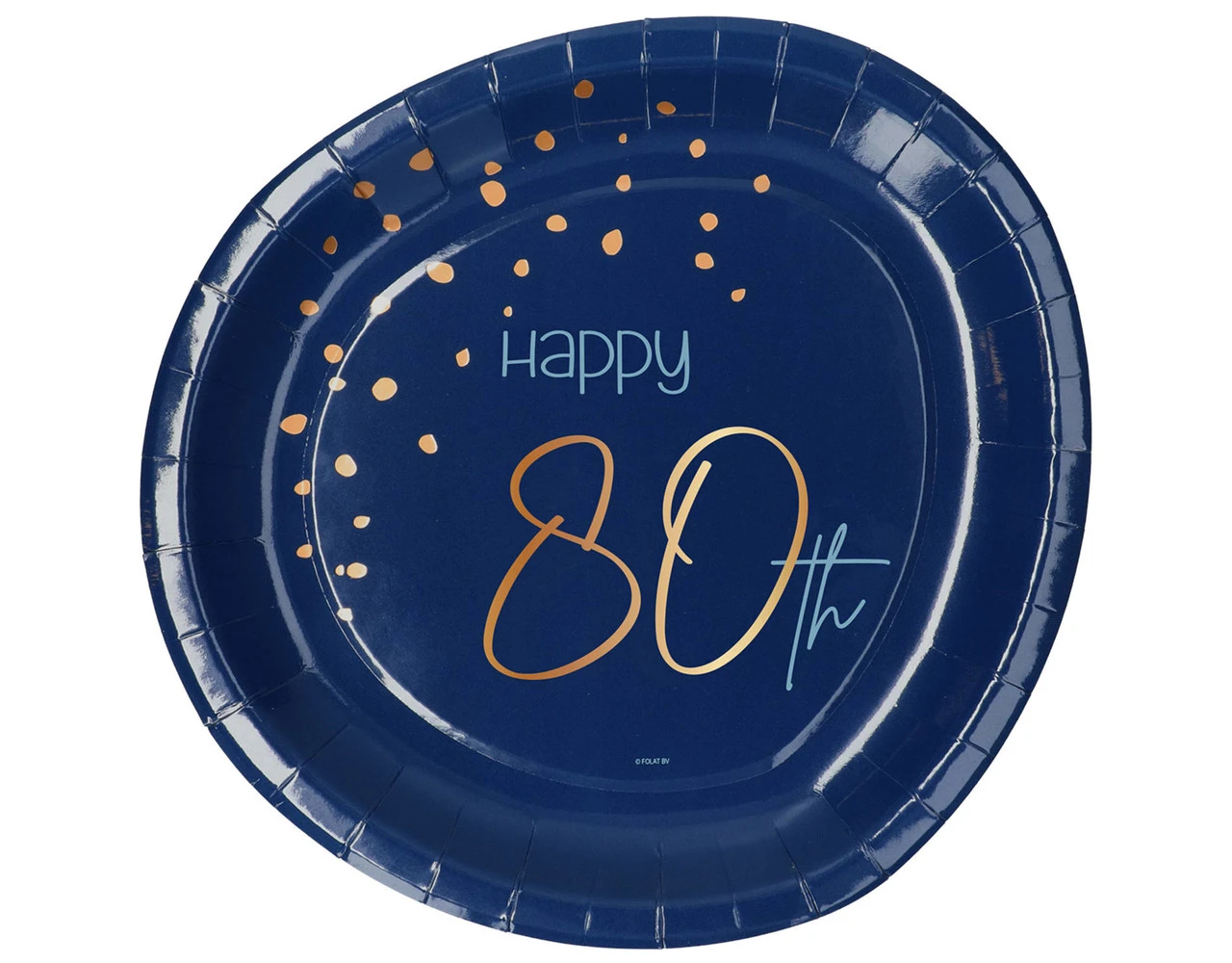 Borden 80 Jaar Blauw 23cm 8st 1 Borden 80 Jaar Blauw 23cm 8st