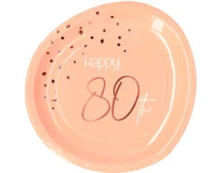 Borden 80 Jaar Rose Goud 23cm 8st