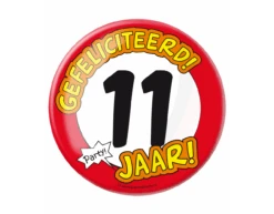 Button 11 Jaar Verkeersbord 10,2cm