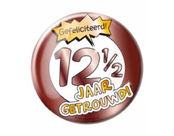 Button 12,5 Jaar Getrouwd Verkeersbord 10,2cm