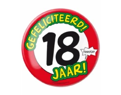 Button 18 Jaar Verkeersbord 10,2cm