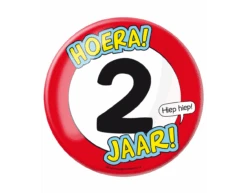 Button 2 Jaar Verkeersbord 10,2cm