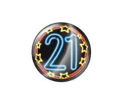 Button 21 Jaar Neon 5,5cm
