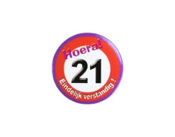 Button 21 Jaar Verkeersbord 5,5cm