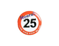 Button 25 Jaar Verkeersbord 5,5cm