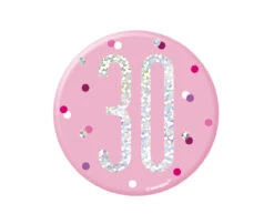 Button 30 Jaar Roze 7cm