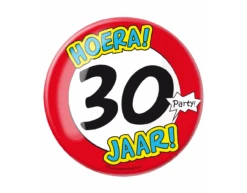 Button 30 Jaar Verkeersbord 10,2cm