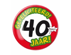 Button 40 Jaar Verkeersbord 10,2cm