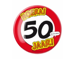 Button 50 Jaar Verkeersbord 10,2cm