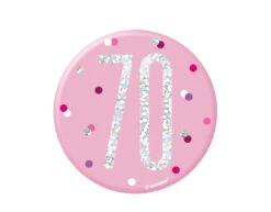 Button 70 Jaar Roze 7cm