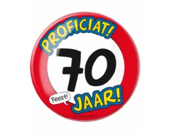 Button 70 Jaar Verkeersbord 10,2cm