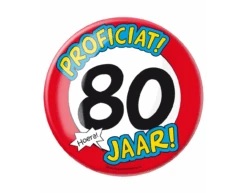 Button 80 Jaar Verkeersbord 10,2cm