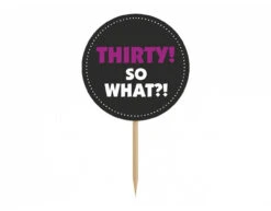 Caketopper 30Th Birthday 9,2cm 6st -Feestspullen Winkel caketopper 30th birthday 92cm 6st 4