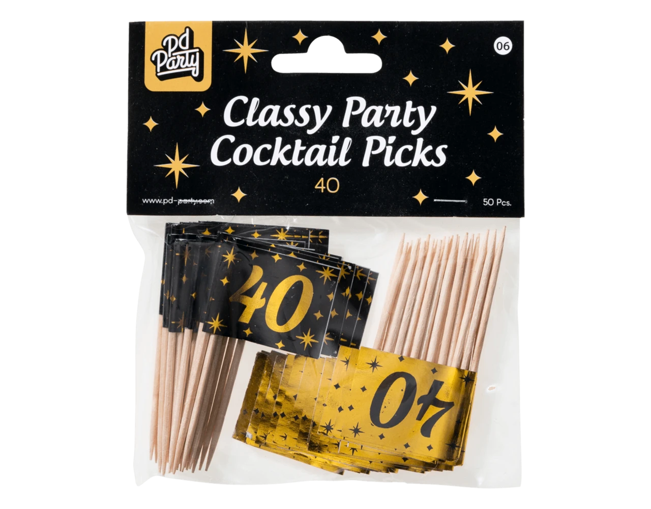 Cocktailprikkers 40 Jaar 6,5cm 50st 2 Cocktailprikkers 40 Jaar 6,5cm 50st - Afbeelding 2