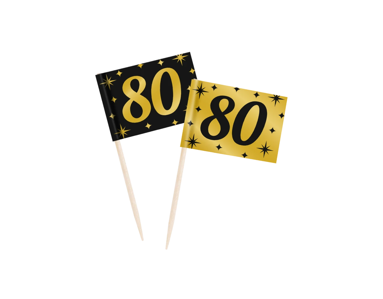 Cocktailprikkers 80 Jaar 6,5cm 50st 1 Cocktailprikkers 80 Jaar 6,5cm 50st