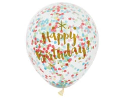 Confetti Ballonnen Happy Birthday 30cm 6st