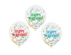 Confetti Ballonnen Happy Birthday Gekleurd 30cm 6st