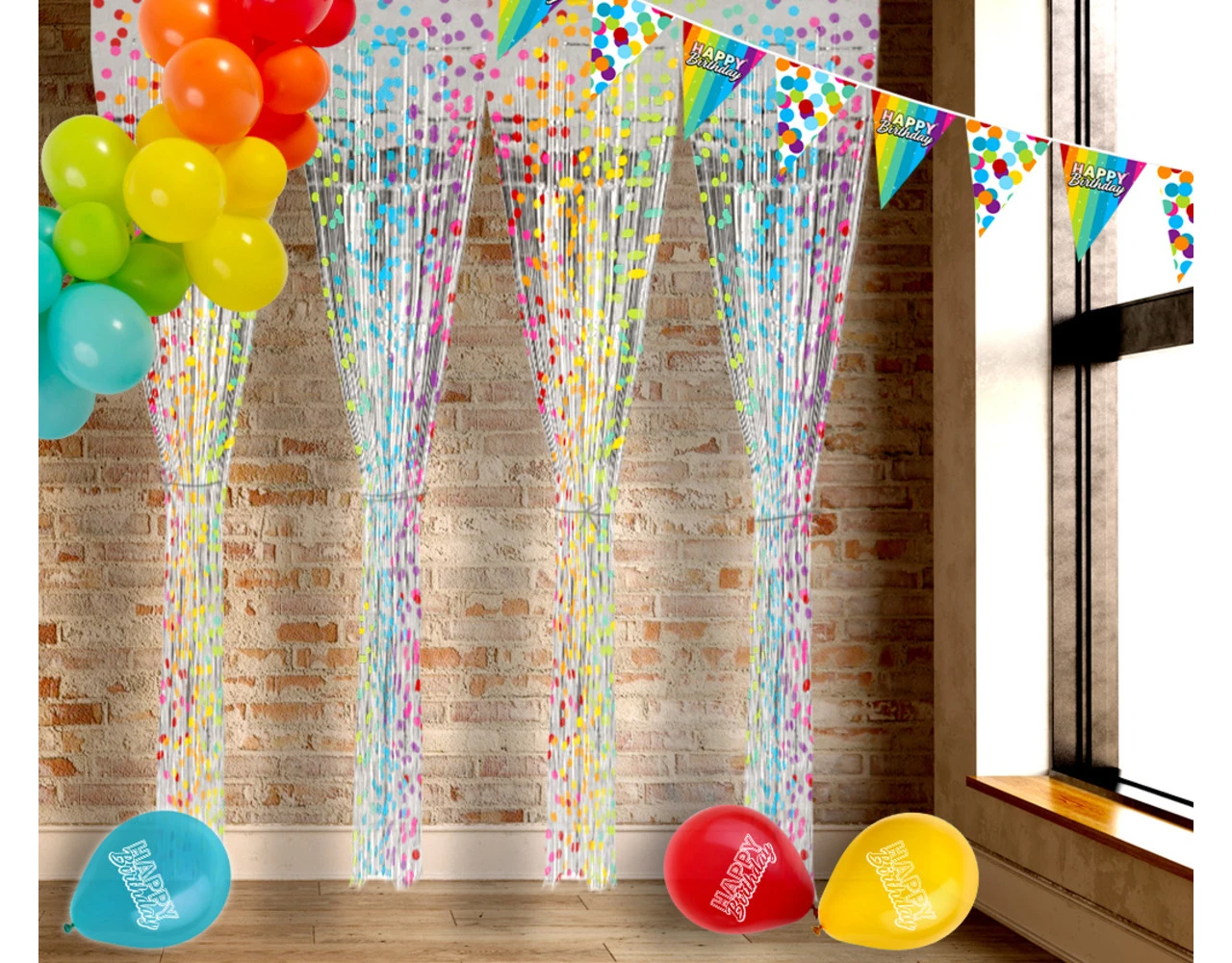 Confetti Deurgordijn Folie 2m 3 Confetti Deurgordijn Folie 2m - Afbeelding 3