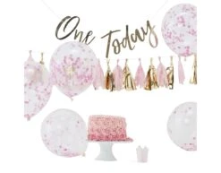 Decoratie Set 1 Jaar Meisje 4 Delig