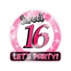 Deurbord 16 Jaar Sweet 16 Lets Party! 50cm