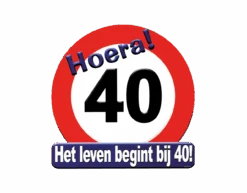 Deurbord 40 Jaar Verkeersbord 50cm