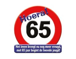 Deurbord 65 Jaar Verkeersbord 50cm