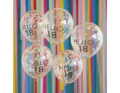 Doorzichtige Confetti Ballonnen 18 Jaar 30cm 5st -Feestspullen Winkel doorzichtige confetti ballonnen 18 jaar 30cm 5st 2