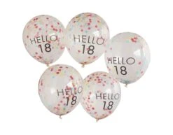 Doorzichtige Confetti Ballonnen 18 Jaar 30cm 5st