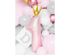 Folie Ballon Cijfer 1 Lichtroze Leeg 1m -Feestspullen Winkel folie ballon cijfer 1 lichtroze leeg 1m 2