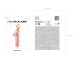 Folie Ballon Cijfer 1 Lichtroze Leeg 1m -Feestspullen Winkel folie ballon cijfer 1 lichtroze leeg 1m 5