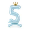 Folie Ballon Cijfer 5 Lichtblauw Standaard Leeg 84cm