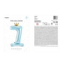 Folie Ballon Cijfer 7 Lichtblauw Standaard Leeg 84cm -Feestspullen Winkel folie ballon cijfer 7 lichtblauw standaard leeg 84 2