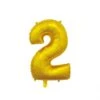 Folieballon Cijfer 2 Goud 66cm