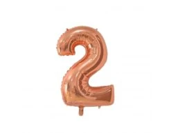 Folieballon Cijfer 2 Rose Goud 66cm